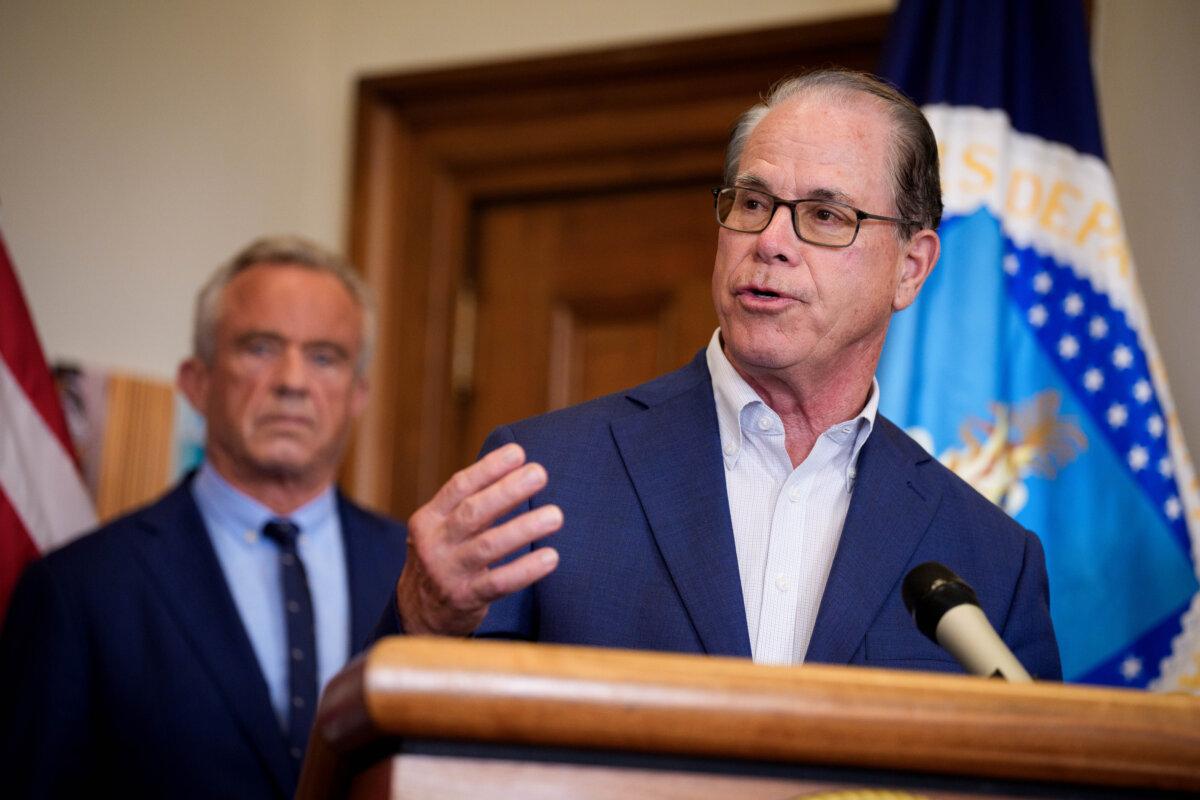 Indiana Gov. Mike Braun speaks at the United States Department of Agriculture Whitten Building in Washington, DC, on June 10, 2025. (Andrew Harnik/Getty Images)