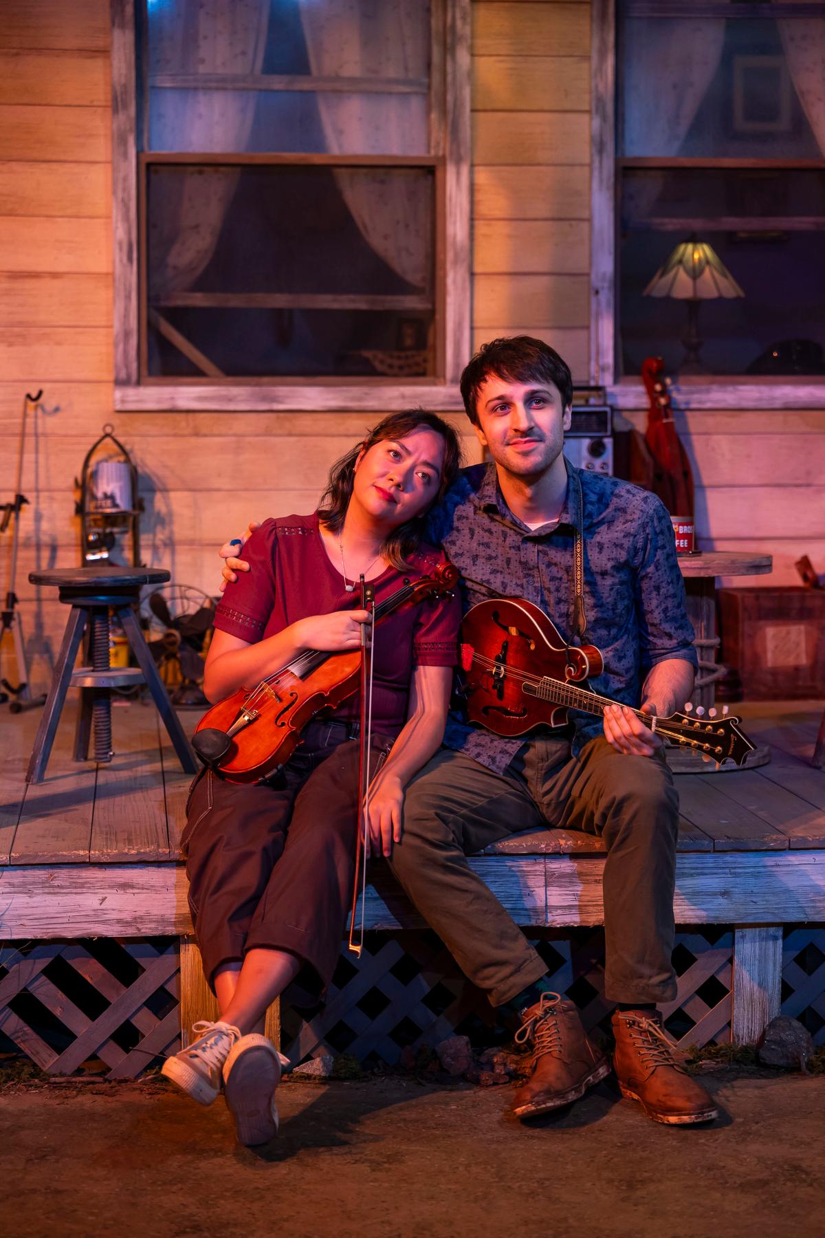 Mira (Tora Nogami Alexander) bonds with her banjo-loving boyfriend, Beckett (Morgan Morse), in "The Porch on Windy Hill." (Ben Hider)