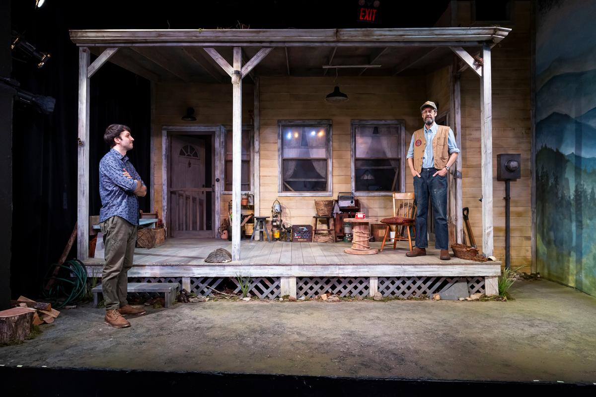 Beckett (Morgan Morse, L) tries to get to know Edgar (David M. Lutken), in "The Porch on Windy Hill." (Ben Hider)