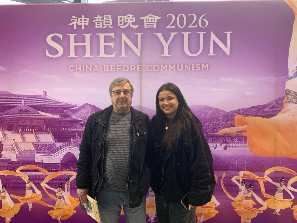 Ronnie McNeil and Jade Nicol attended Shen Yun Performing Arts at the SEC Armadillo in Glasgow on Feb. 7, 2026. (Eddie Aitken/The Epoch Times)