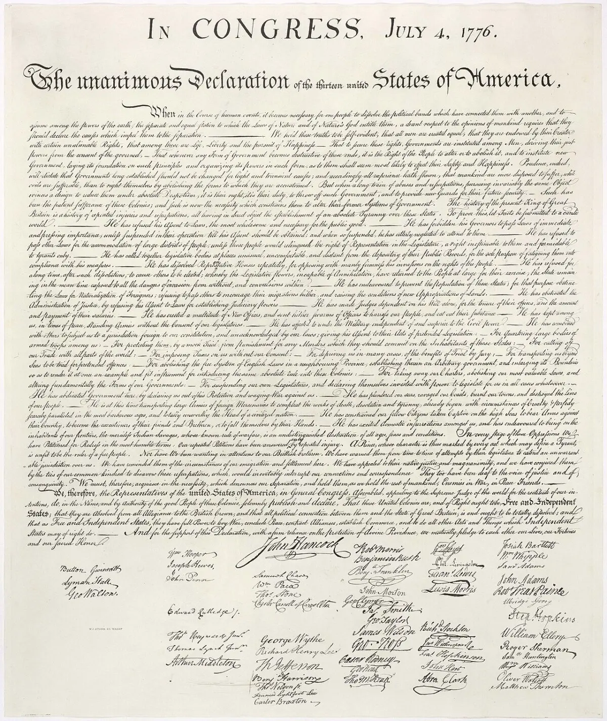 The inclusion of the word "unanimous" signals all the colonies, including New York, was for independence. (Public Domain)