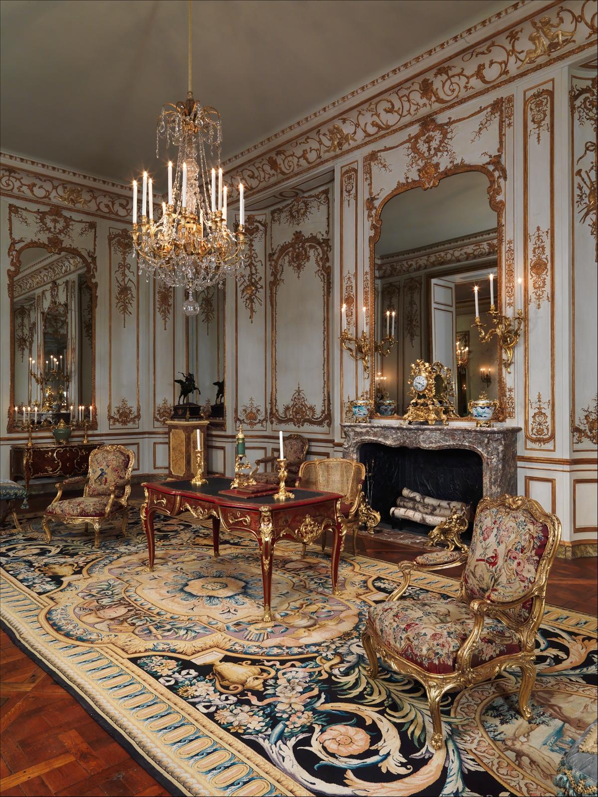 An installation view with Gilles Joubert's writing table in The Met's period room gallery. Metropolitan Museum of Art, New York City. (Public Domain)