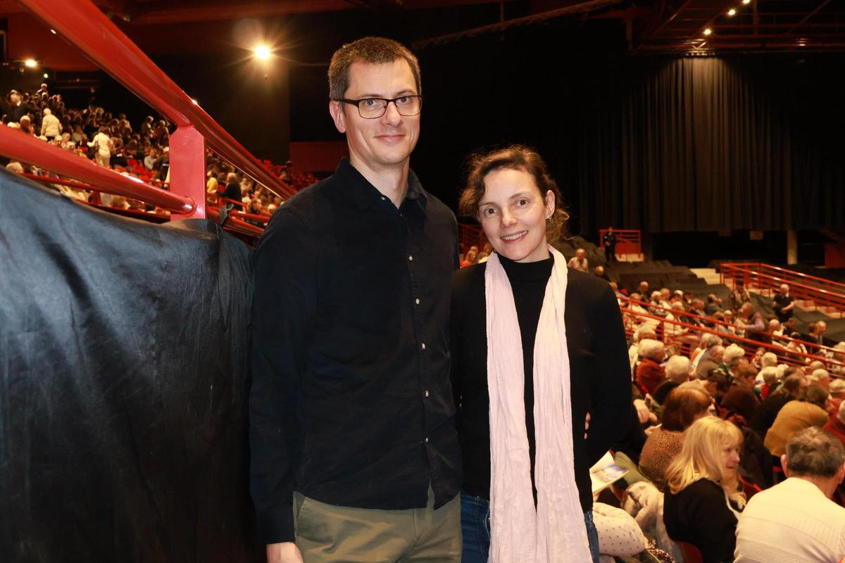Ferdinand Gottschoper, a computer scientist, and Marie-Charlotte Ernst, a therapist, attend Shen Yun on Feb. 10, 2026. (Zhang Ni/The Epoch Times)
