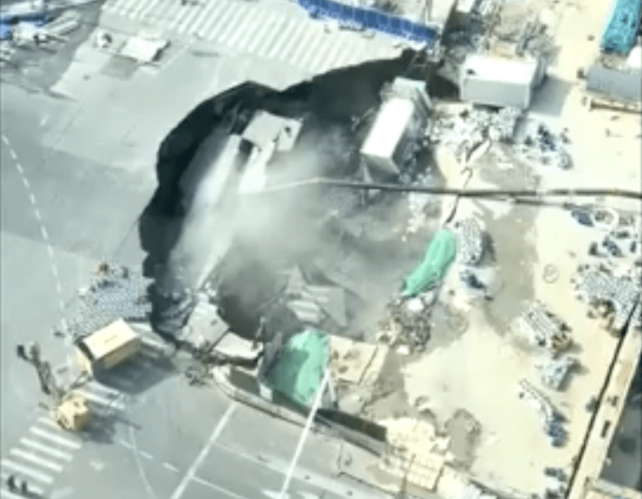 Massive Sinkhole Opens Up on Street in China