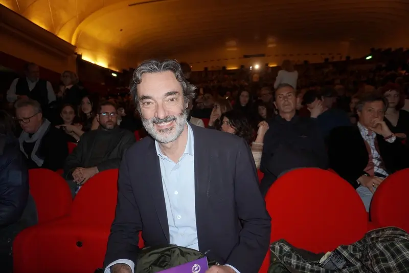 Priamo Bocchi, Member of the Italian Regional Council and leader of the Brothers of Italy parliamentary group, attended the inaugural performance of Shen Yun New York Company in Rome at the Auditorium della Conciliazione on Feb. 13, 2026. (Mary Man/The Epoch Times)