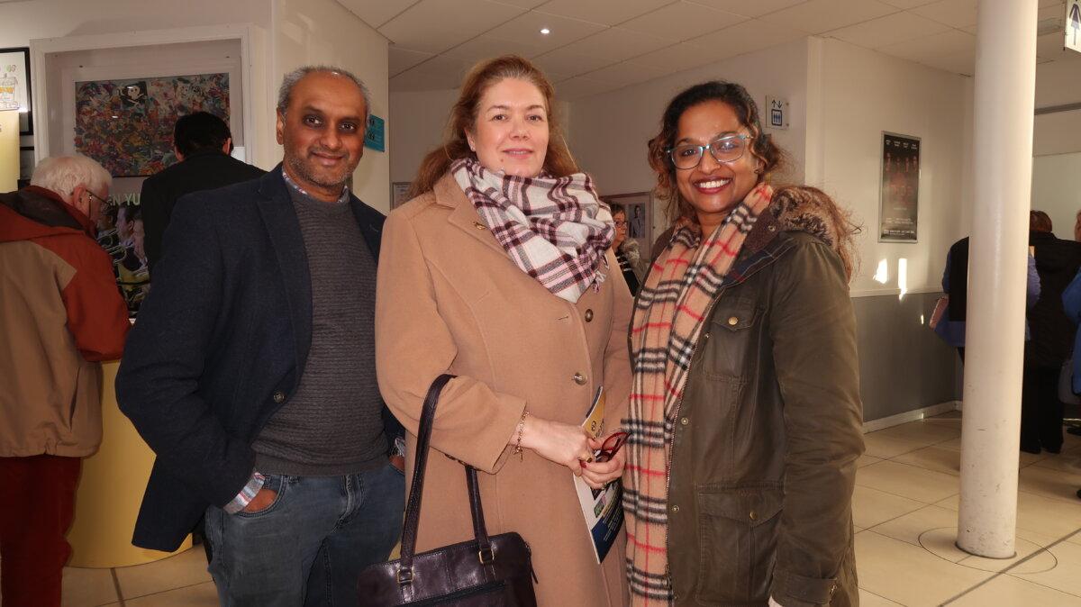 Prash and Pauline Jesudason and Cynthia Grantham attended Shen Yun Performing Arts at Venue Cymru on Feb. 15, 2026. (Ming Ginhua/The Epoch Times)