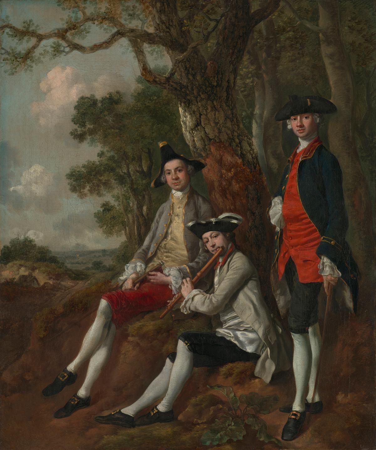 A portrait of Peter Darnell Muilman, Charles Crokatt, and William Keable, circa 1750, by Thomas Gainsborough. Oil on canvas; 30 1/8 inches by 25 1/4 inches. Gainsborough’s House, Sudbury, Suffolk, and Tate, London. (Courtesy of The Frick Collection)