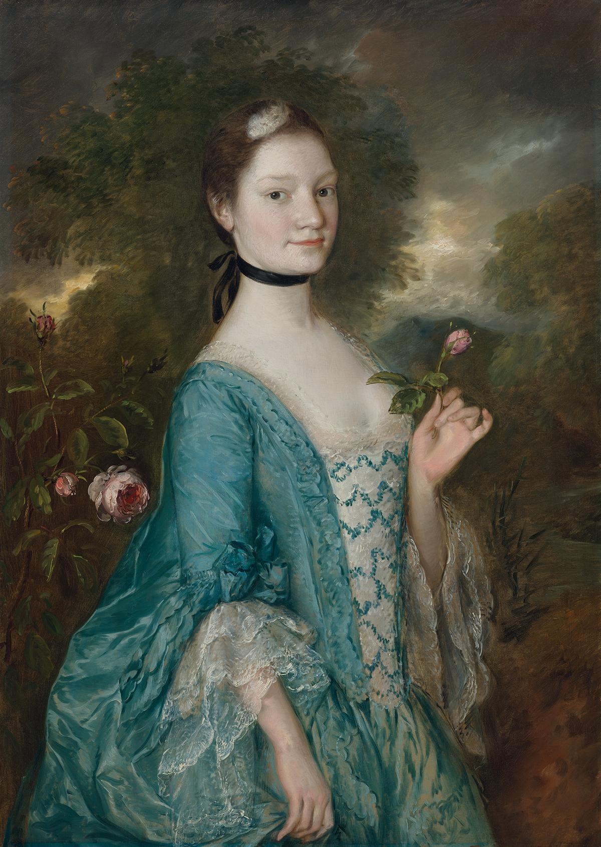 A portrait of Sarah Hodges, Later Lady Innes, circa 1759, by Thomas Gainsborough. Oil on canvas; 40 inches by 28 5/8 inches. The Frick Collection, New York. (The Frick Collection)