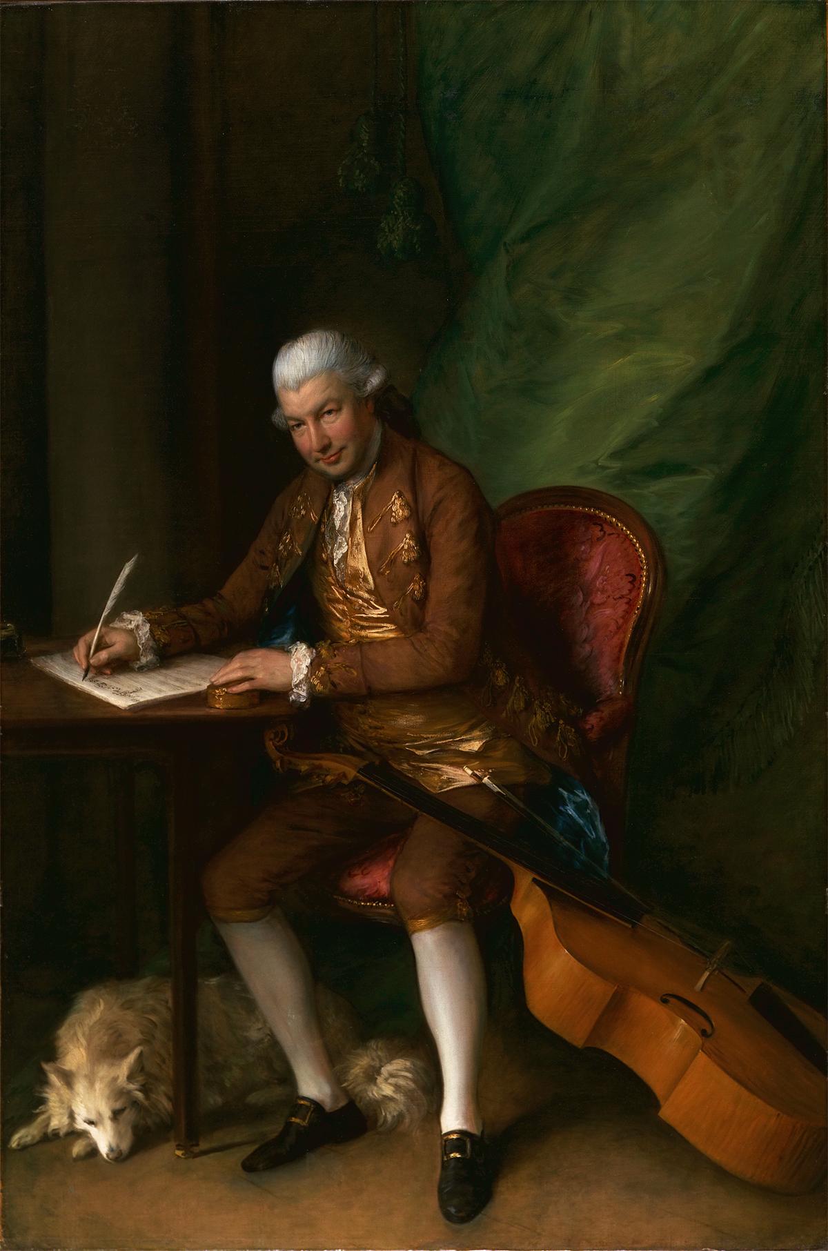 A portrait of Carl Friedrich Abel, circa, 1777, by Thomas Gainsborough. Oil on canvas; 88 3/4 inches by 59 1/2 inches. The Huntington Library, Art Museum, and Botanical Gardens, San Marino. (Copyright Huntington Art Museum)