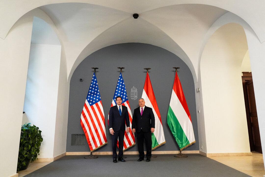 US Secretary of State Marco Rubio (L) poses with Hungary's Prime Minister Viktor Orban during a visit in Budapest, Hungary, on February 16, 2026. (Photo by Alex Brandon / POOL / AFP via Getty Images)