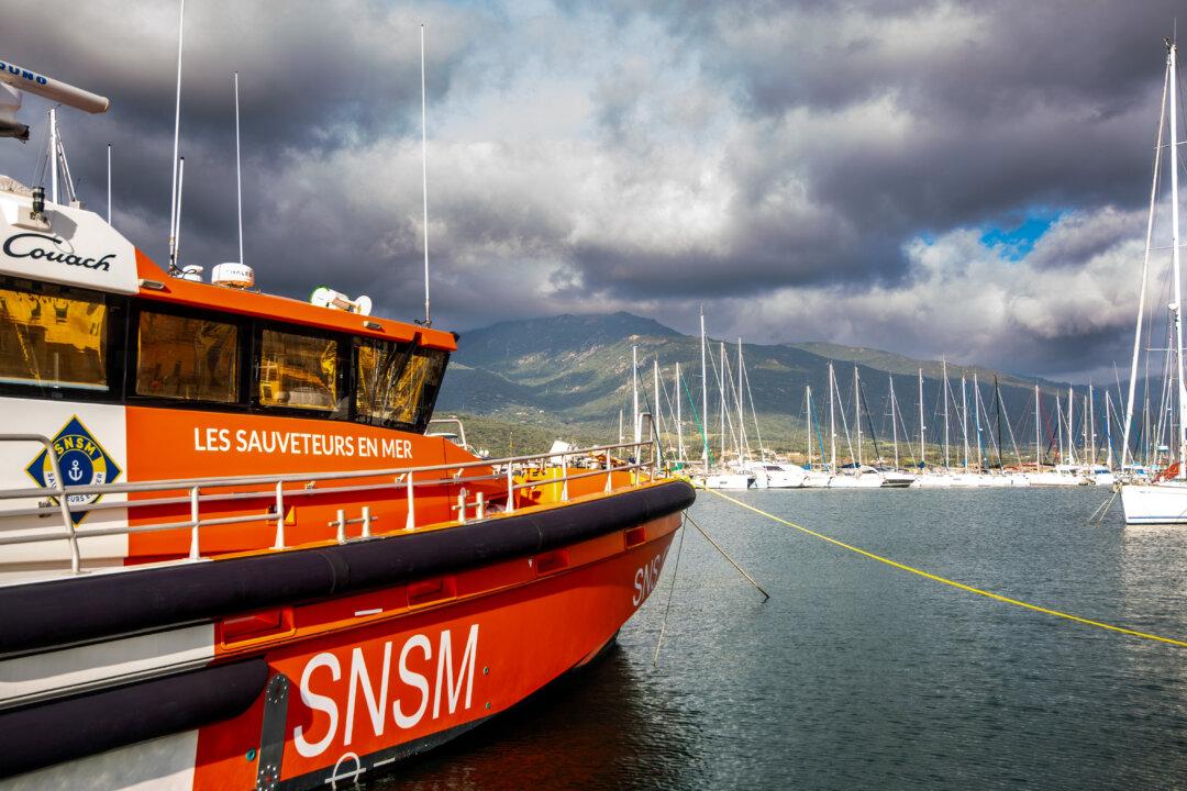 The SNSM sea rescue boat in the port of Propriano South Corsica France on February 16, 2026. (Photo by Grichka BEYSSON-LEANDRI / Hans Lucas / AFP via Getty Images)