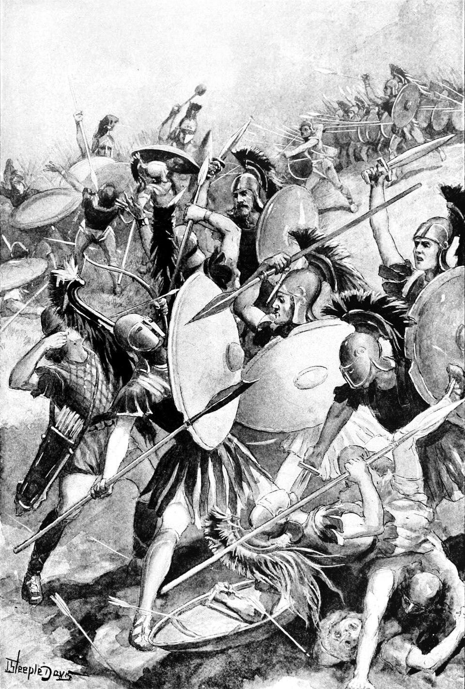 A depiction of the destruction of the Athenian army at Syracuse, from a 1900 history book. (Public Domain)