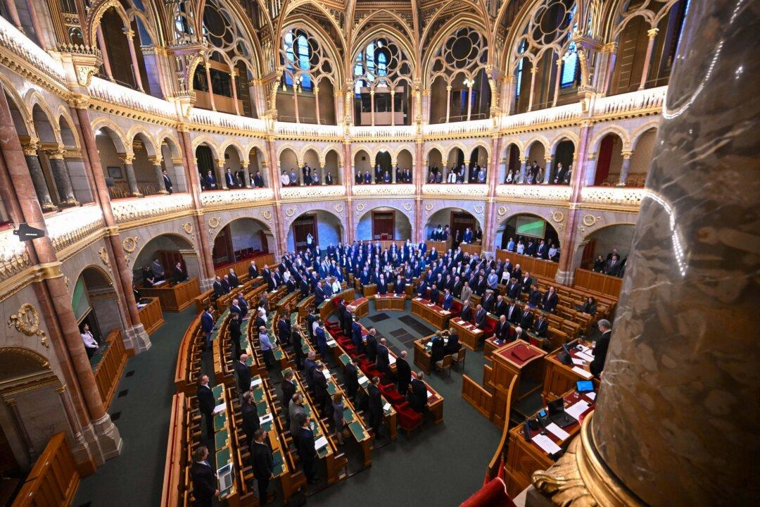A general view shows the main hall of the Hungarian Parliament building prior to Prime Minister's speech before the agenda during the spring session of the Hungarian Parliament in Budapest, Hungary, on February 23, 2026. The nationalist leader is facing the toughest challenge since returning to power in 2010, with his Fidesz party trailing the opposition TISZA party in opinion polls ahead of parliamentary elections on April 12, 2026. (Photo by Attila KISBENEDEK / AFP via Getty Images)