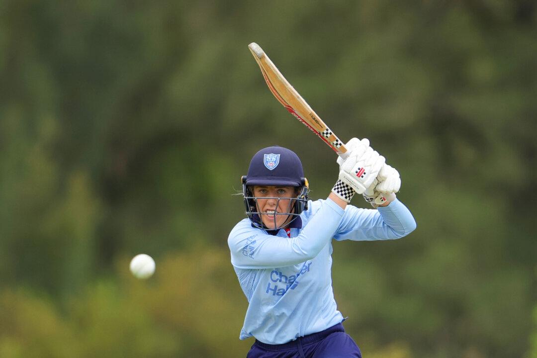 SYDNEY, AUSTRALIA - FEBRUARY 23: Georgia Adams of the Breakers bats during the WNCL match between New South Wales Breakers and Tasmanian Tigers at Cricket Central on February 23, 2026 in Sydney, Australia. (Photo by Jason McCawley/Getty Images)