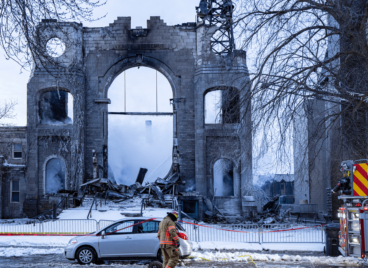Fire Destroys Historic Montreal Church, Food Bank