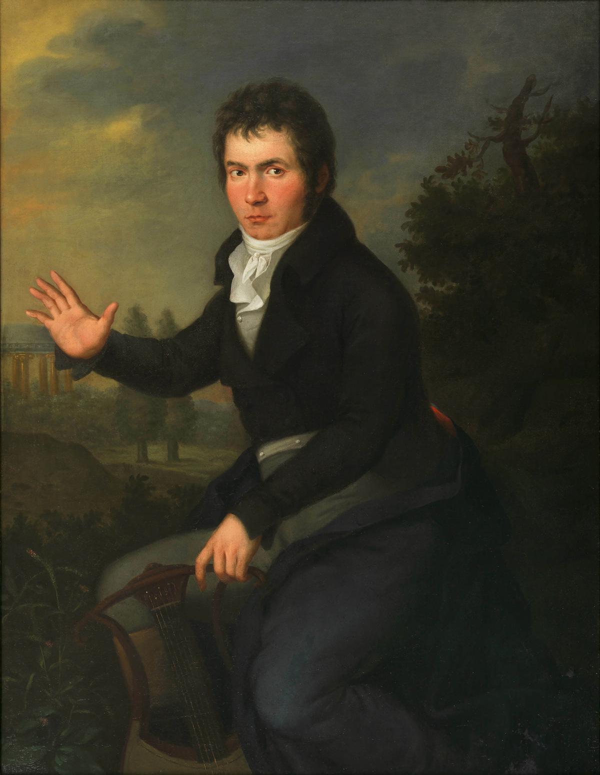 A portrait of Ludwig van Beethoven, circa 1804–1805, by Josef Willibrord Mahler. Oil on canvas. Vienna Museum. (<a href="https://sammlung.wienmuseum.at/en/object/180001-ludwig-van-beethoven-komponist/" target="_blank" rel="nofollow noopener">Wien Museum</a>/<a href="https://creativecommons.org/licenses/by/4.0/deed.en" target="_blank" rel="noopener">CC BY 4.0</a>)
