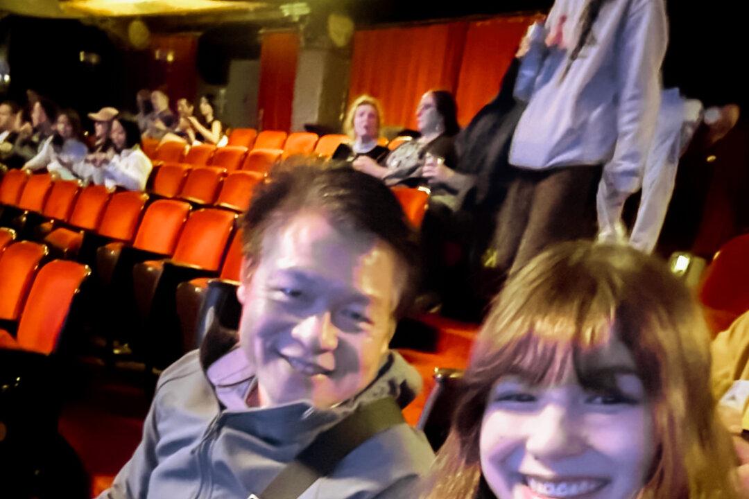 Alysa Liu and her father, Arthur Liu, at the Orpheum Theatre in San Francisco, circa August 2025. (Courtesy of Arthur Liu)
