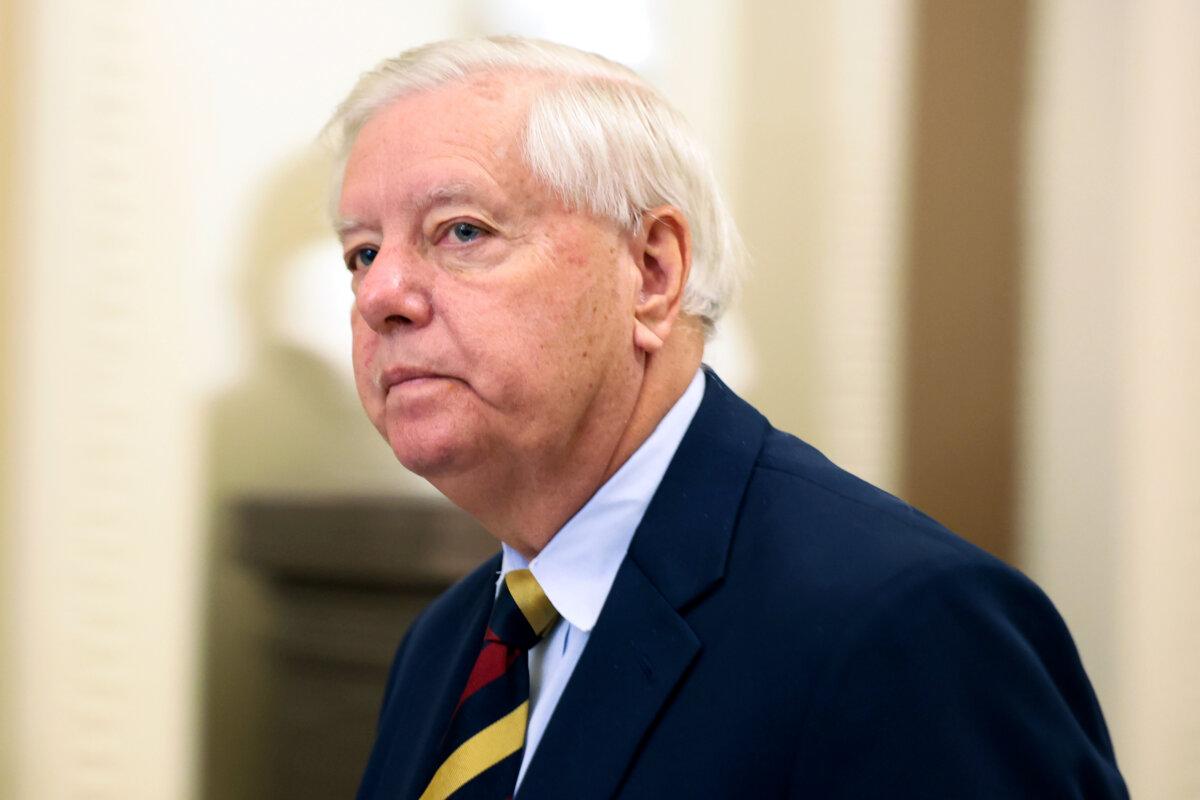 Sen. Lindsey Graham (R-SC) walks through the halls of the U.S. Capitol in Washington, DC, on Feb. 12, 2026. (Michael M. Santiago/Getty Images)