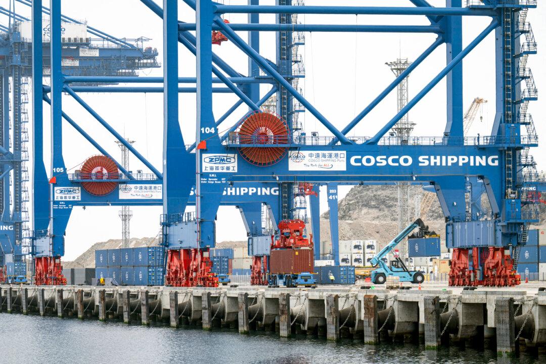 View of the Chancay “megaport” in the small town of Chancay, 48 miles north of the Peruvian capital, Lima, on Oct. 29, 2024. Port of Chancay is controlled by a Chinese state-owned company. (Cris Bouroncle/AFP via Getty Images)