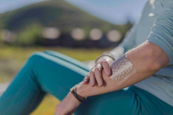 Kailo, a wearable pain relief patch that works with your body's natural electrical system to block pain signals without drugs, side effects, or the risk of addiction.
