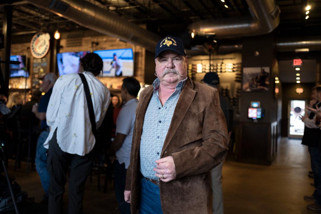 (Top) Texas Attorney General Ken Paxton speaks during an event with his supporters during the Texas Senate Primary in Magnolia, Texas, on Feb. 19, 2026. (Bottom Left) David Lanoue takes part in an event with Texas Attorney General General Ken Paxton during the Texas Senate Primary in Magnolia, Texas, on Feb. 19, 2026. (Bottom Right) Supporters of Texas Attorney General Ken Paxton at a campaign event during the Texas Senate Primary in Magnolia, Texas, on Feb. 19, 2026.