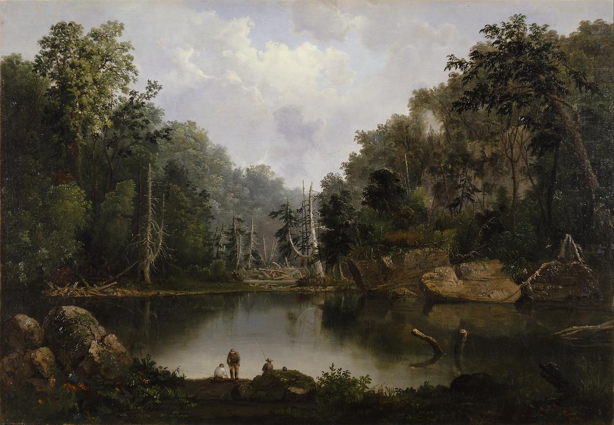 "Blue Hole, Flood Waters, Little Miami River," 1851, by Robert S. Duncanson. Oil on canvas; 28 1/2 inches by 41 1/2 inches. Cincinnati Art Museum. (Public Domain)