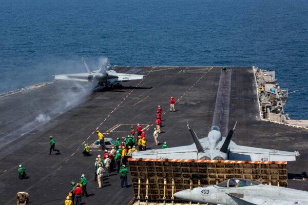 An F/A-18E Super Hornet, attached to Strike Fighter Squadron 151, launches as an F/A-18E Super Hornet, attached to Strike Fighter Squadron 151, prepares to launch from the flight deck of the Nimitz-class aircraft carrier USS Abraham Lincoln in support of Operation Epic Fury on Feb. 28, 2026. (U.S. Navy photo)