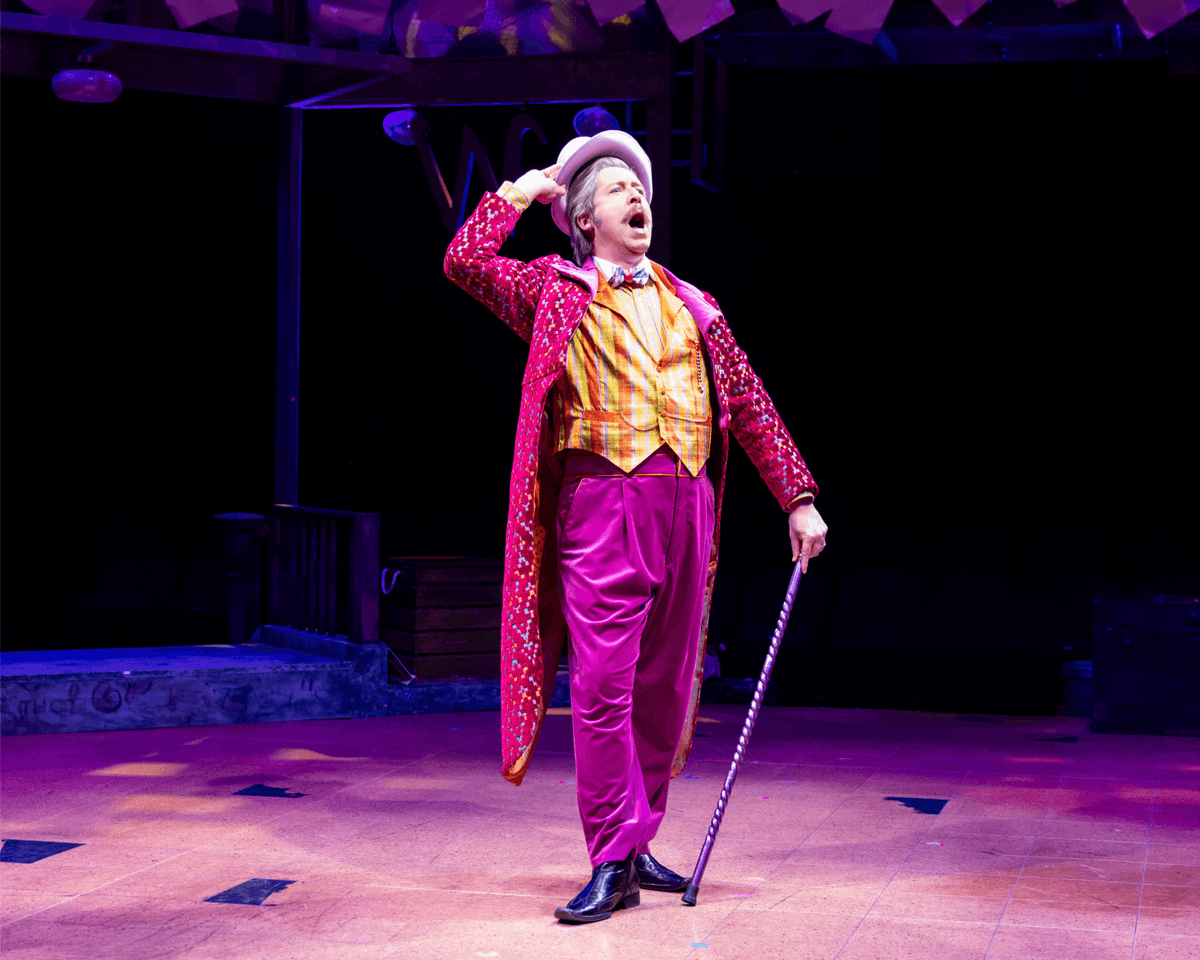 Willy Wonka (George Keating), candymaker extraordinaire, in "Charlie and the Chocolate Factory." (Justin Barbin)