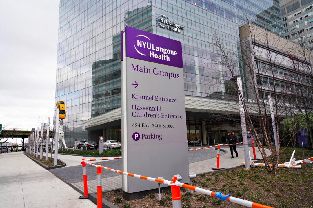 NYU Langone Health in New York City on March 16, 2020. (Cindy Ord/Getty Images)