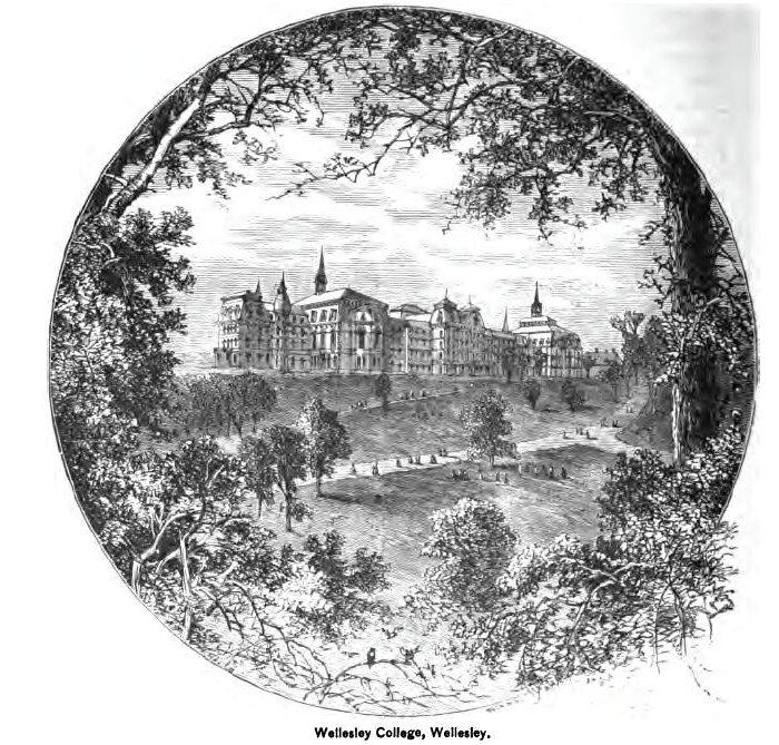 Campus of Wellesley College as it appeared circa 1880. (Public Domain)