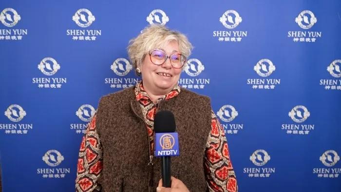 Nathalie Noviant, a business manager, came with her family to experience Shen Yun in Montpellier on March 4, 2026. (NTD)