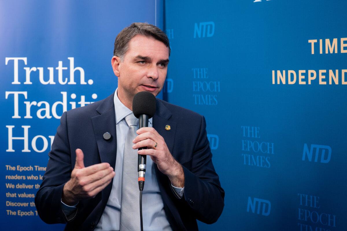 Brazilian senator and presidential candidate Flávio Bolsonaro in Grapevine, Texas, at the Conservative Political Action Conference on March 28, 2026. (The Epoch Times)