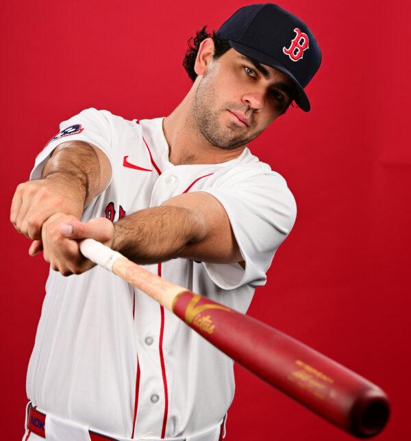 Marcelo Mayer of the Boston Red Sox at JetBlue Park at Fenway South in Fort Myers on February 17, 2026. (Julio Aguilar/Getty Images)