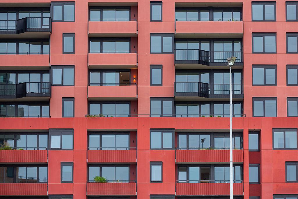 A modern apartment complex stands next to an inner-city park in Melbourne, Australia on Jan. 13, 2026. (Jesse Thompson/Getty Images)