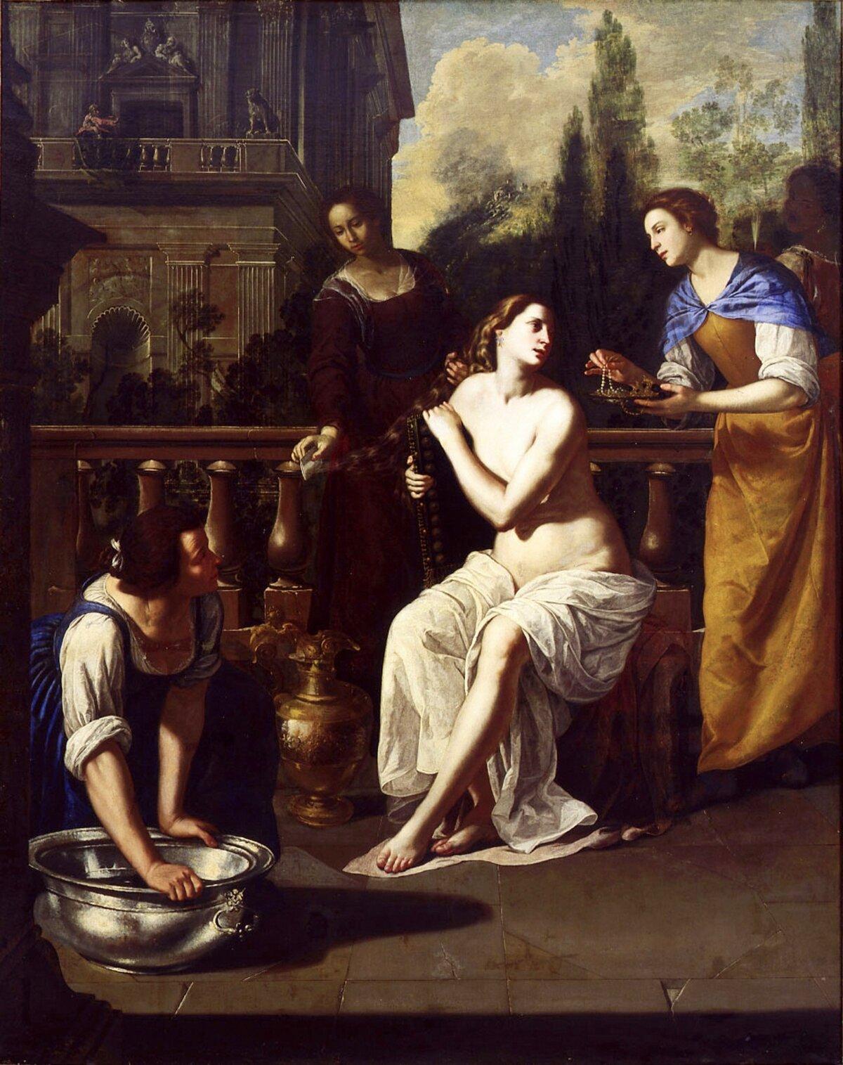 "David and Bathsheba," 1636 and 1637, by Artemisia Gentileschi. Oil on canvas; 104 1/2 inches by 82 1/2 inches. Columbus Museum of Art, Ohio. (Public Domain)