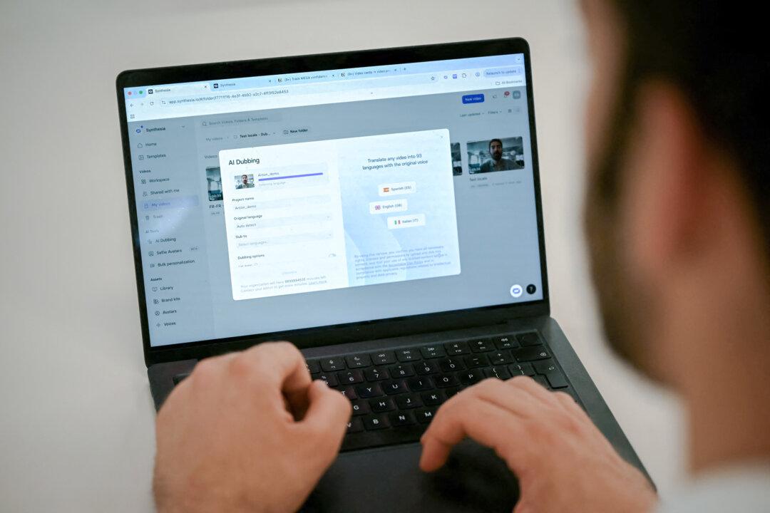 A person uses AI software on a laptop in central London on July 2, 2025. Experts say some models learn to recognize evaluation cues, responding more cautiously to prompts that resemble safety tests than in actual conversations. (Justin Tallis/AFP via Getty Images)