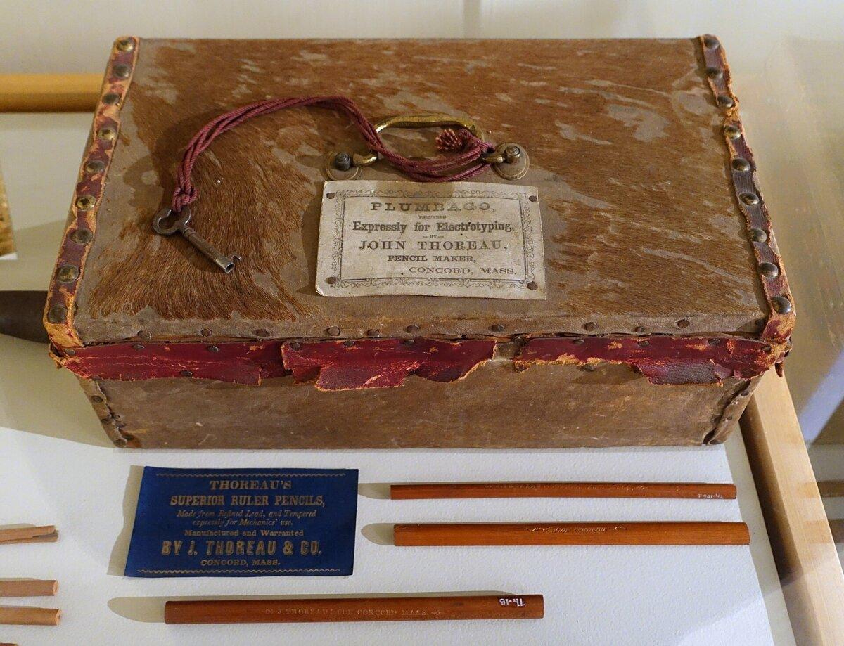 Exhibit of Thoreau pencils in the Concord Museum, Concord, Mass. (Public Domain)