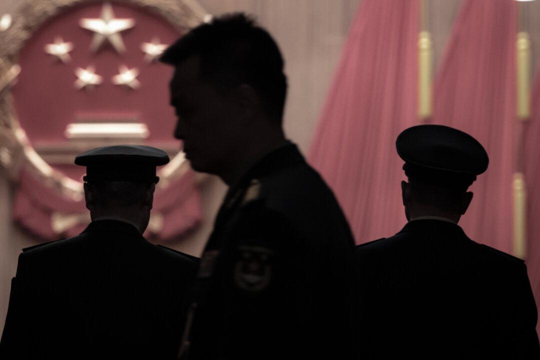 Members of the Chinese military delegation arrive at the closing session of the National People's Congress at the Great Hall of the People in Beijing on March 12, 2026. (Kevin Frayer/Getty Images)