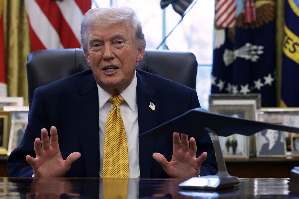 U.S. President Donald Trump speaks to the media during a White House signing ceremony in the Oval Office on March 16, 2026. Photo by Alex Wong/Getty Images)
