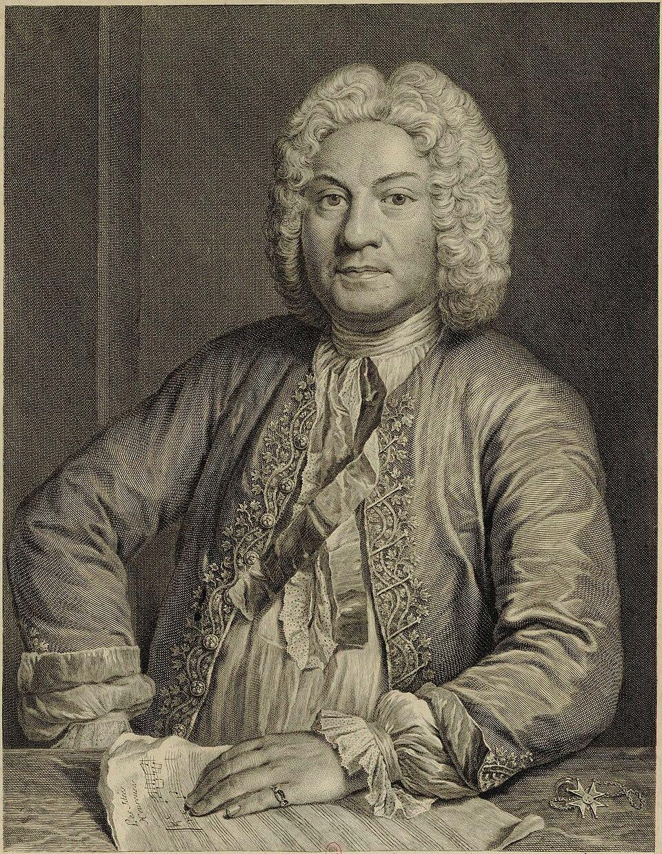 "F. Couperin, after painting by Andre Bouys," 1735, by Jean Charles Flipart. (Public Domain)
