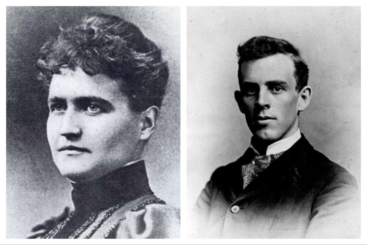 (Left) Eliza Ruhamah Scidmore (1856–1928), board member of the National Geographic Society. (Right) David Fairchild (1869–1954) of the USDA. (Public Domain)