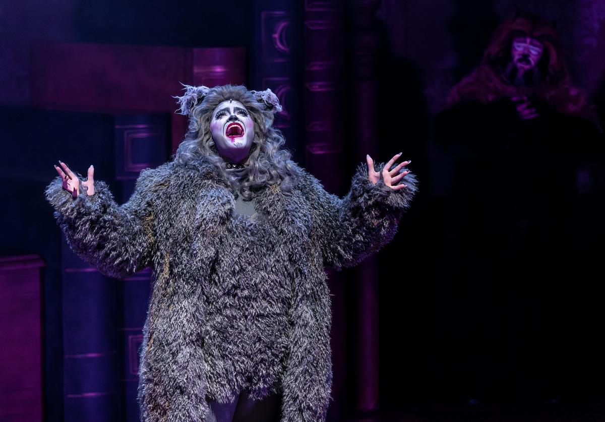 Grizabella (Ava Lane Stovall) is the elderly and grizzled cat who seeks a fresh start, in "Cats." (Brett Beiner)