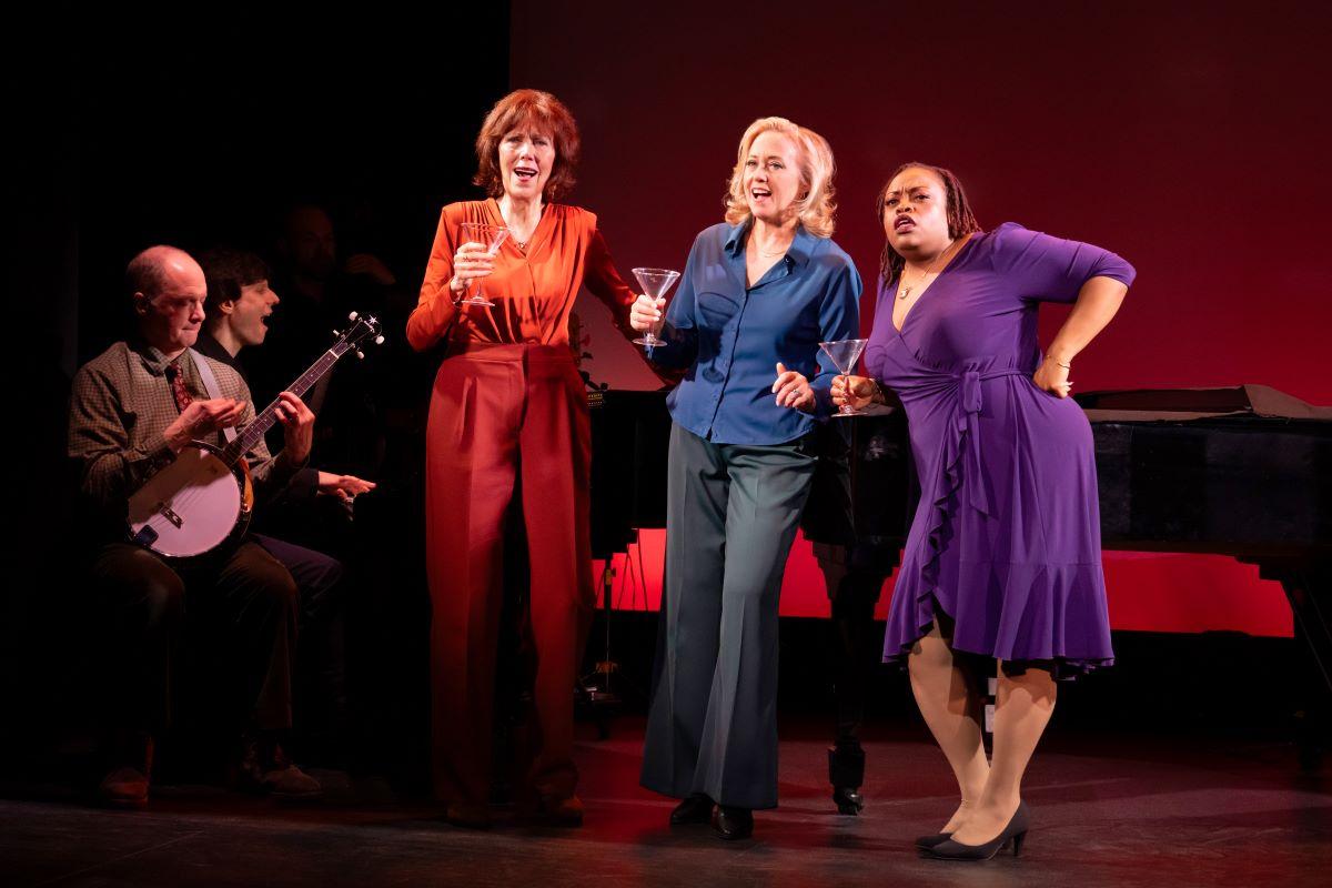 (L–R) Lynne Wintersteller, Sally Wilfert, and Allyson Kaye Daniel show their characters still "got it" in "About Time." (Julieta Cervantes)