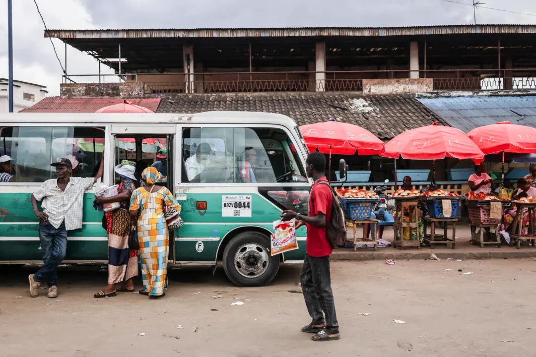 A general view of Total's market in Brazzaville on March 19, 2026. Congo-Brazzaville's 82-year-old President Denis Sassou Nguesso has been re-elected with nearly 95 percent of the vote, according to provisional results announced on Tuesday.Sunday's election in the oil-rich central African country extends Sassou Nguesso's cumulative 42 years in power for another five years.He won a fifth term with "94.8 percent" of the vote, Interior Minister Raymond Zephyrin Mboulou said on national television. (Photo by Daniel BELOUMOU OLOMO / AFP via Getty Images)