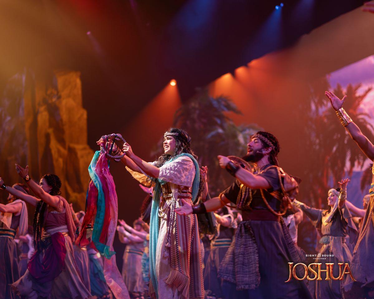 The Israelites rejoice as they successfully cross the Red Sea and journey on to the Promised Land, in "Joshua." (Courtesy of Sight & Sound Theatre)