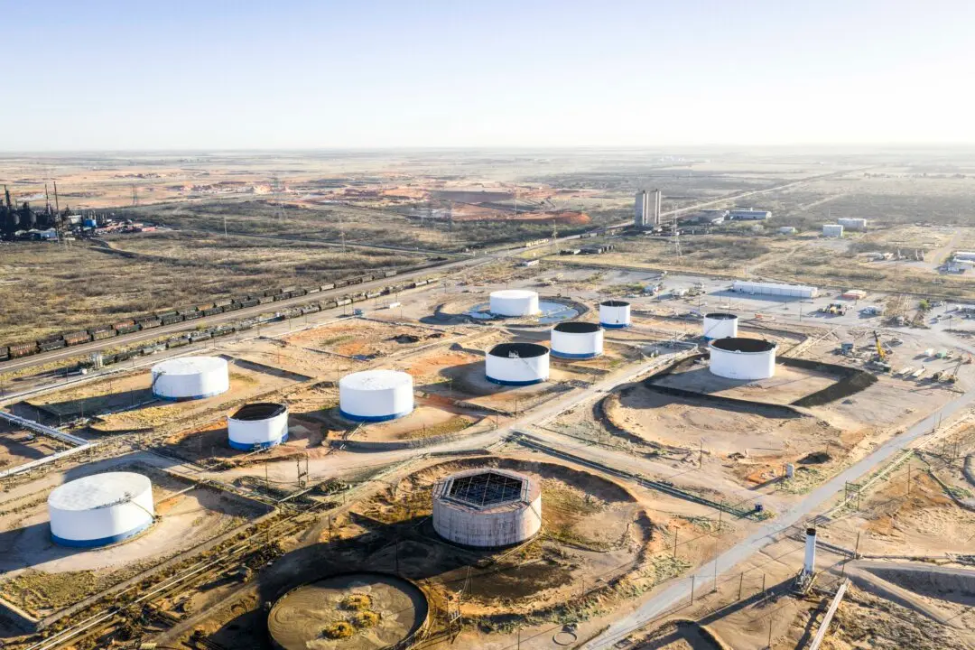 BIG SPRING, TEXAS - MARCH 19: In an aerial view, oil storage tanks are seen at the Big Spring Refinery on March 19, 2026 in Big Spring, Texas. The Trump administration announced it is considering multiple options to boost oil supplies as it seeks solutions to the global energy crisis that followed U.S.-Israeli strikes on Iran. Ongoing attacks on energy infrastructure and disruptions to regional shipping have amplified concerns over potential supply shortages and rising inflation, as production and exports across the region remain constrained. (Photo by Brandon Bell/Getty Images)