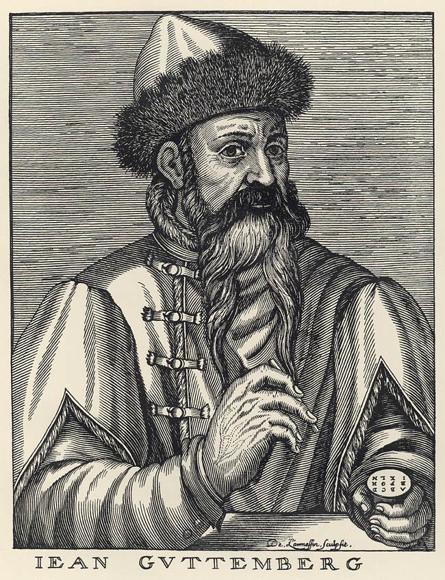 "Johannes Gutenberg," circa 1584, by Andre Thevet and De Larmessin. Netherlands. (Public Domain)