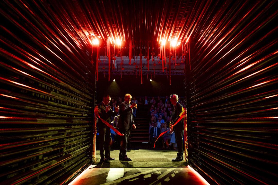 King Willem-Alexander attends the opening of the Prince Fibre factory hall in Camps on March 20, 2026. The composite manufacturer specializes in producing fiber-reinforced profiles used in, among other things, robotic arms and drones. (Photo by Koen van Weel / ANP / AFP via Getty Images) / Netherlands OUT