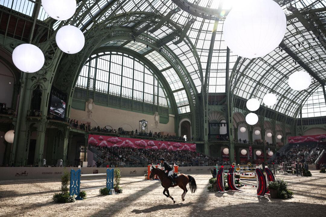 Austria's Max Kühner riding Count On Me 19 competes during the "Prix du Grand Palais" of "Le Saut Hermès" horse International Jumping Competition at the Grand Palais in Paris, on March 20, 2026. (Photo by Anne-Christine POUJOULAT / AFP via Getty Images)