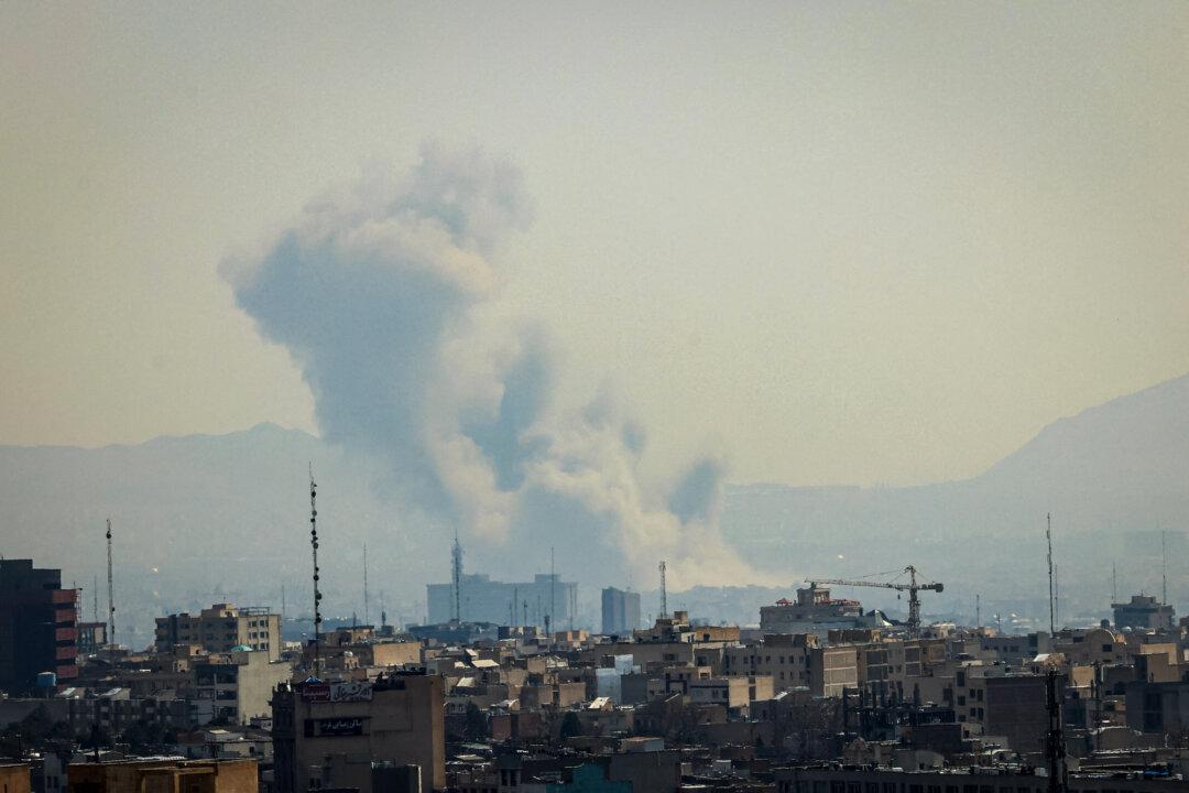 A plume of smoke rises from the site of a strike in Tehran, Iran, on March 16 (L) and March 17 (R), 2026. (Atta Kenare / AFP via Getty Images)